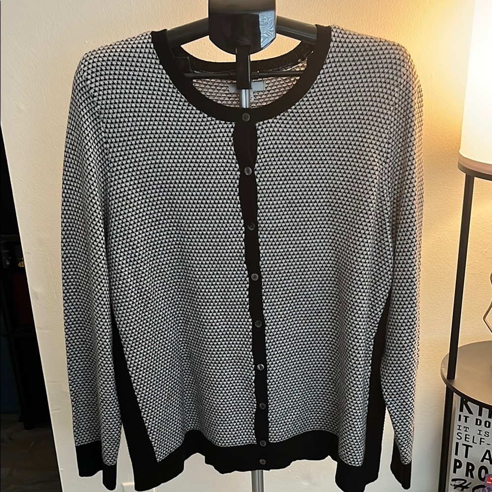 Croft & Barrow Black and White Cardigan Sweater